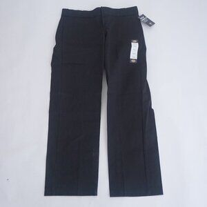 Dickies Black 744 Low Rise Straight Leg Wrinkle Resistant Work Pants Size 10R